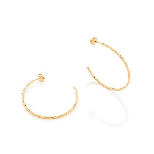 BRINCO MEIA ARGOLA BANHADO A OURO 18K