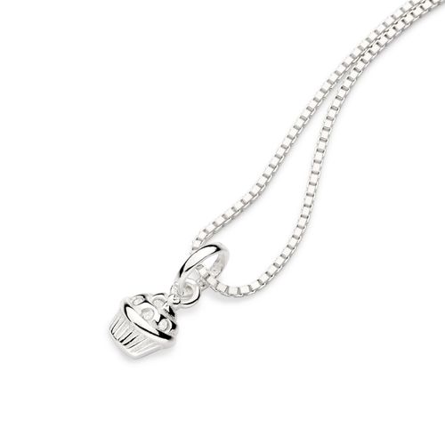 PINGENTE CUPCAKE DE PRATA 925 COM ZIRCÔNIAS