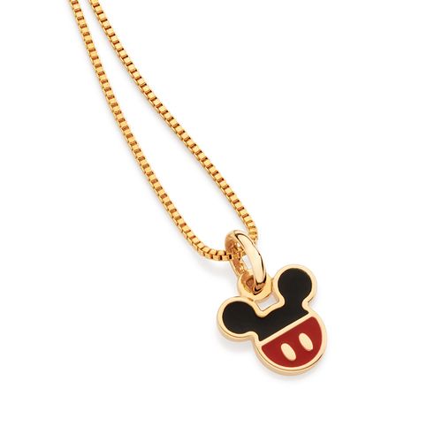 PINGENTE BERMUDA DO MICKEY BANHADO A OURO 18K COM APLICAÇÃO DE RESINA
