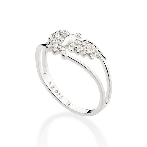 ANEL SKINNY ESPÍRITO SANTO DE PRATA 925 COM ZIRCÔNIAS