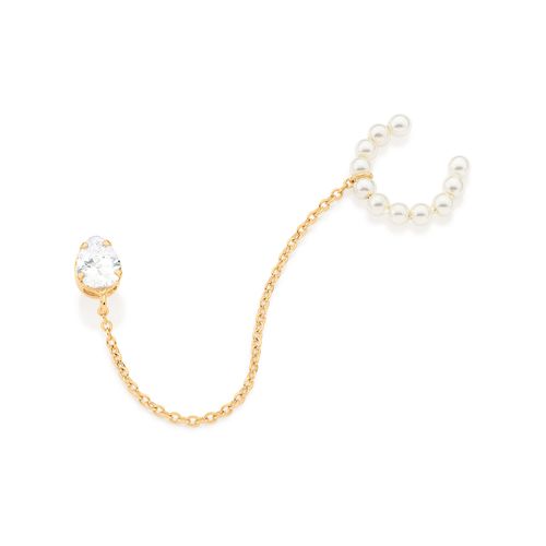 BRINCO SOLITÁRIO COM PIERCING DE PRESSÃO BANHADO A OURO 18K