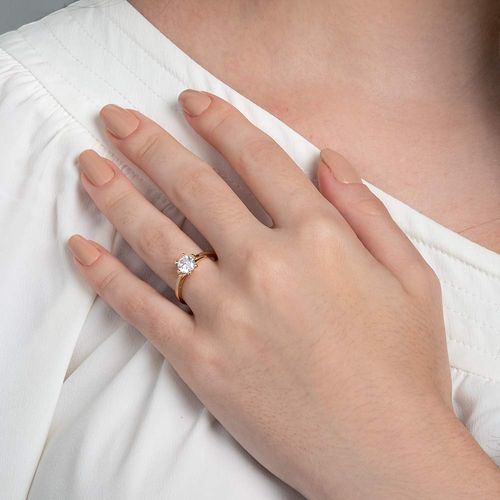 ANEL SOLITÁRIO BANHADO A OURO 18K