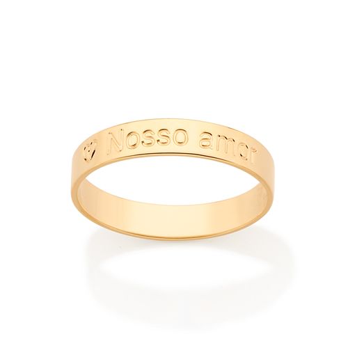 ALIANÇA NOSSO AMOR BANHADO A OURO 18K