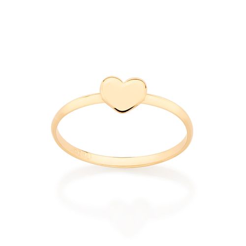 ANEL SKINNY CORAÇÃO BANHADO A OURO 18K