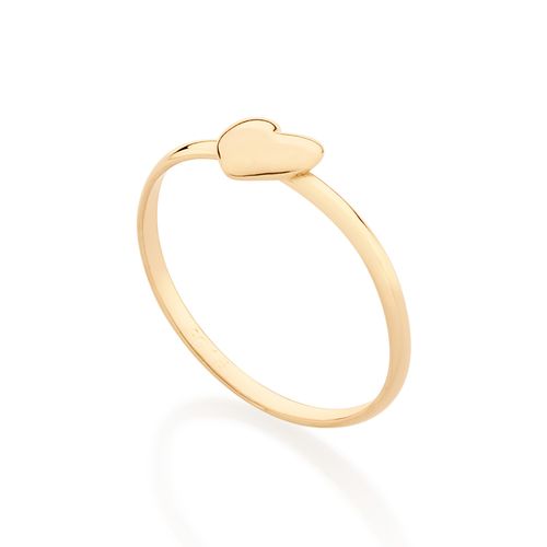 ANEL SKINNY CORAÇÃO BANHADO A OURO 18K
