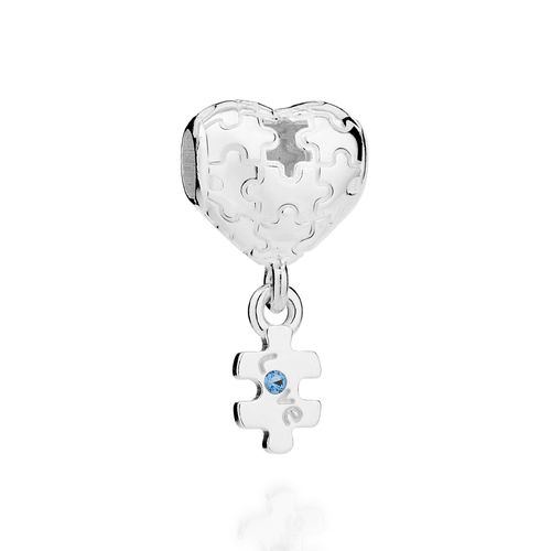 BERLOQUE REPRESENTANDO O AUTISMO DE PRATA MACIÇA 925 COM ZIRCÔNIA