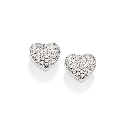 BRINCO CORAÇÃO DE PRATA 925 COM ZIRCÔNIAS