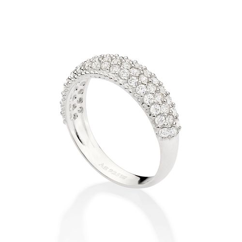 MEIA ALIANÇA DE PRATA 925 COM ZIRCÔNIAS