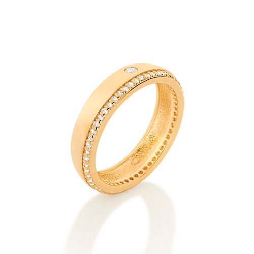 ALIANÇA BANHADA A OURO 18K COM ZIRCÔNIAS