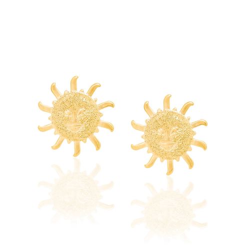 BRINCO SOL BANHADO A OURO 18K