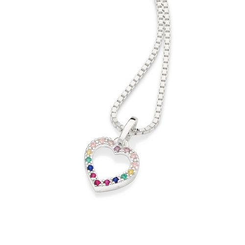 PINGENTE CORAÇÃO DE PRATA 925 COM ZIRCÔNIAS