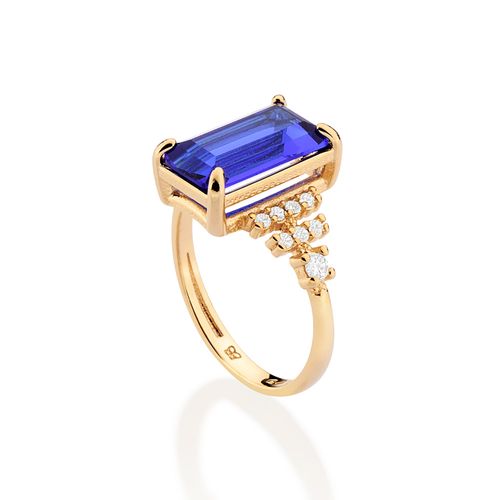 ANEL SKKINNY FORMATURA BANHADO A OURO 18K COM CRISTAL E ZIRCÔNIAS