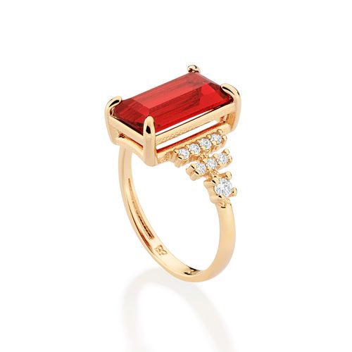 ANEL SKKINNY FORMATURA BANHADO A OURO 18K COM CRISTAL E ZIRCÔNIAS