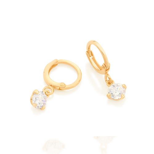 BRINCO ARGOLA BANHADO A OURO 18K COM ZIRCÔNIAS