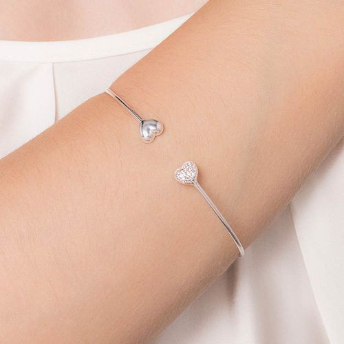 BRACELETE CORAÇÃO DE PRATA 925 COM ZIRCÔNIAS