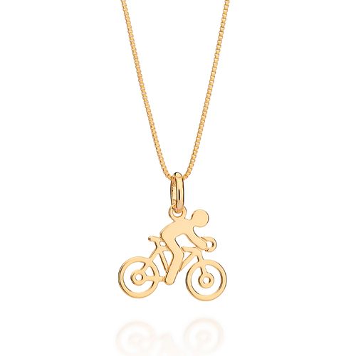 PINGENTE CICLISTA BANHADO A OURO 18K