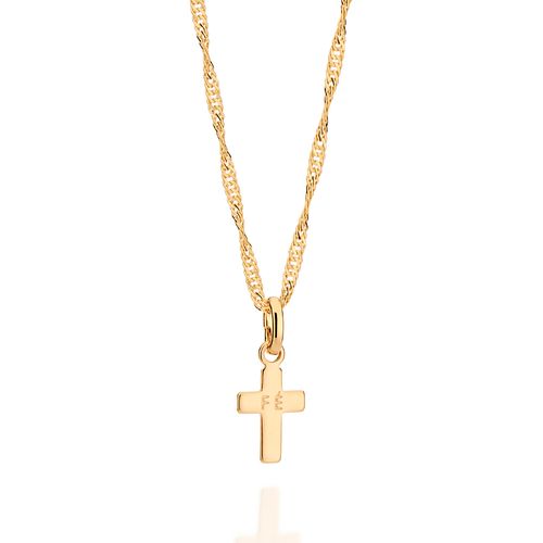 PINGENTE CRUZ FÉ BANHADO A OURO 18K