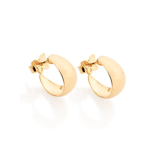 BRINCO MEIA ARGOLA BANHADO A OURO 18K