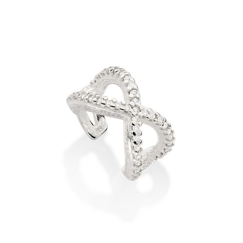 BRINCO PIERCING DE PRESSÃO INFINITO COM ZIRCÔNIAS DE PRATA MACIÇA 925