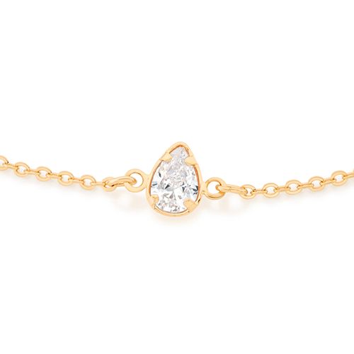 PULSEIRA BANHADA A OURO 18K COM ZIRCÔNIA GOTA