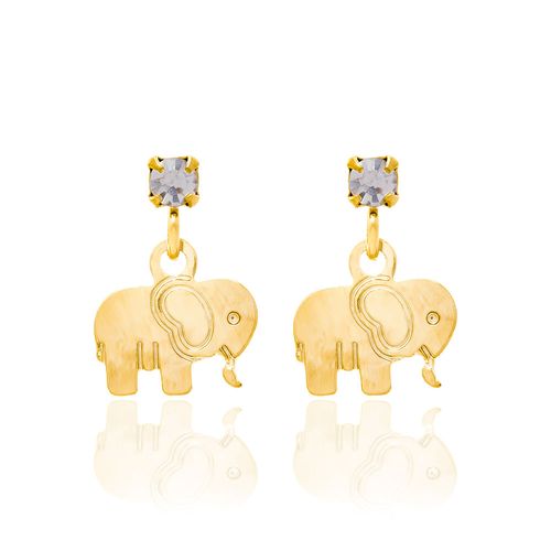 BRINCO INFANTIL ELEFANTE BANHADO A OURO 18K