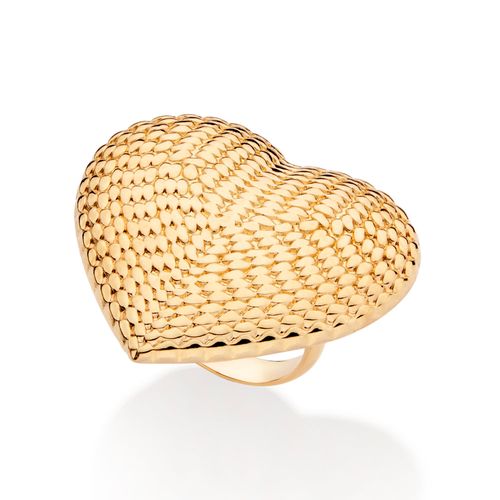 MAXI ANEL CORAÇÃO SUPREMO BANHADO A OURO 18K