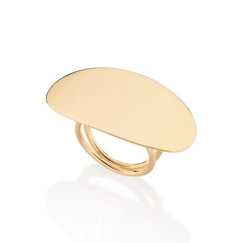 MAXI ANEL ARO DUPLO OVAL BANHADO A OURO 18K