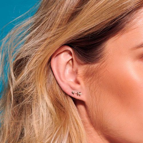 KIT BRINCOS BANHADOS A OURO 18K ESTRELA