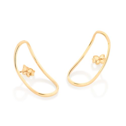 BRINCO OVAL BANHADO A OURO 18K