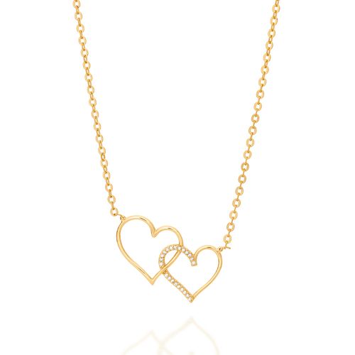 GARAGANTILHA CORAÇÕES ENTRELAÇADOS BANHADA A OURO 18K