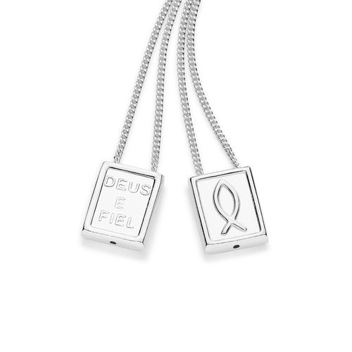 ESCAPULÁRIO DE PRATA MACIÇA 925