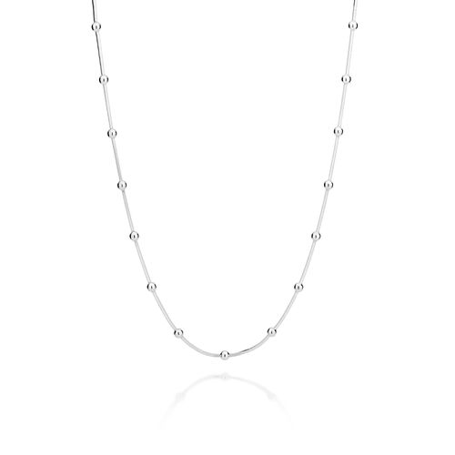 GARGANTILHA VENEZIANA COM BOLAS DE PRATA MACIÇA 925