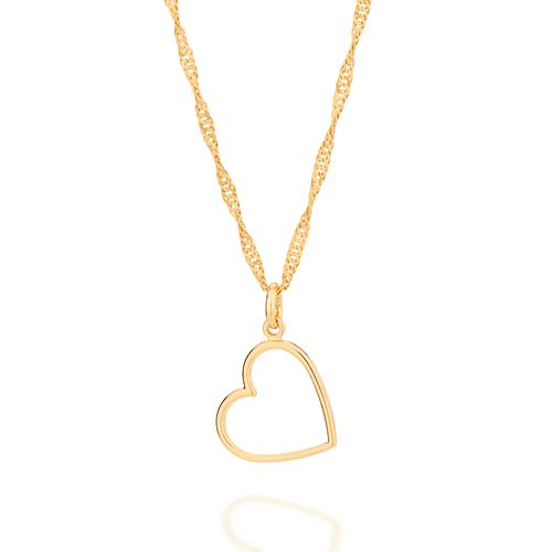 PINGENTE CORAÇÃO BANHADO A OURO 18K