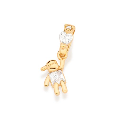 PINGENTE MENINO BANHADO A OURO 18K COM ZIRCÔNIAS