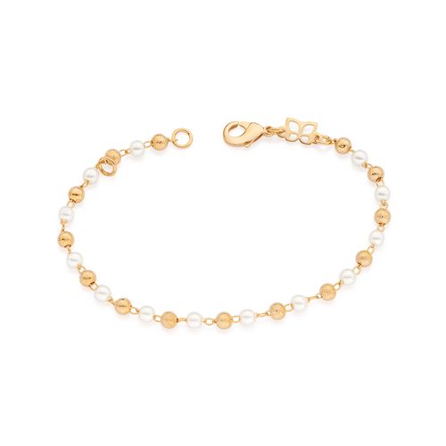PULSEIRA BANHADA A OURO 18K COM PÉROLAS