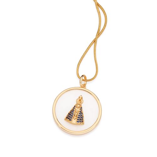 PINGENTE NOSSA SENHORA APARECIDA BANHADO A OURO 18K