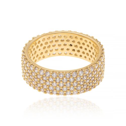 ANEL BANHADO A OURO 18K COM ZIRCÔNIAS