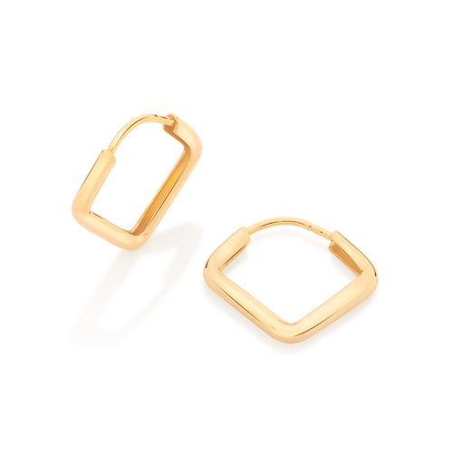 BRINCO ARGOLA LOSANGO BANHADO A OURO 18K