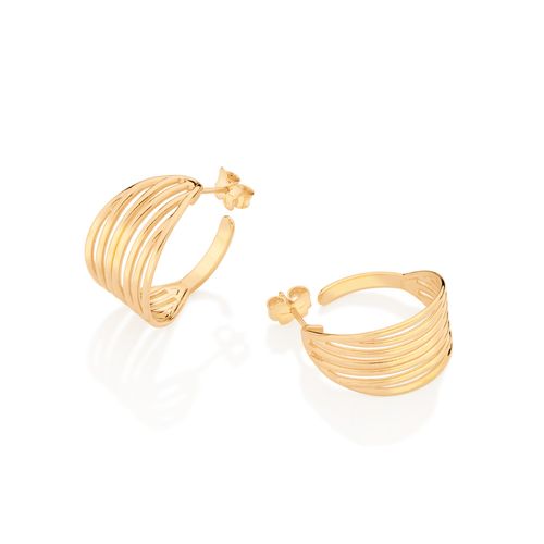 BRINCO MEIA ARGOLA BANHADO A OURO 18K