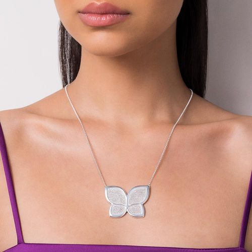 MAXI GARGANTILHA BORBOLETA DE PRATA 925 COM ZIRCÔNIAS