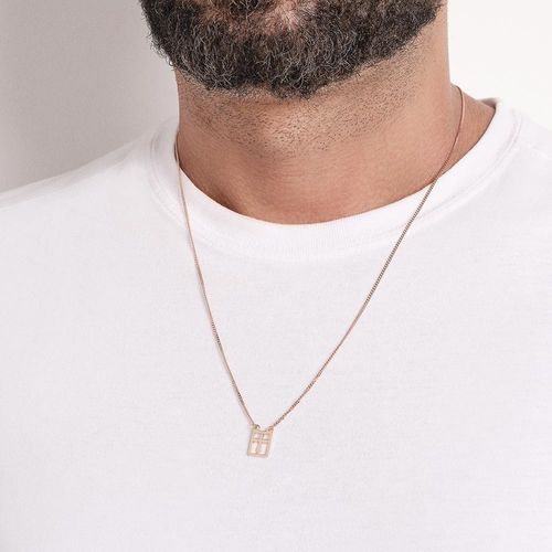 ESCAPULÁRIO INFANTIL CRUZ BANHADO A OURO 18K