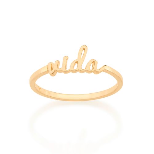 ANEL SKINNY RING VIDA BANHADO A OURO 18K
