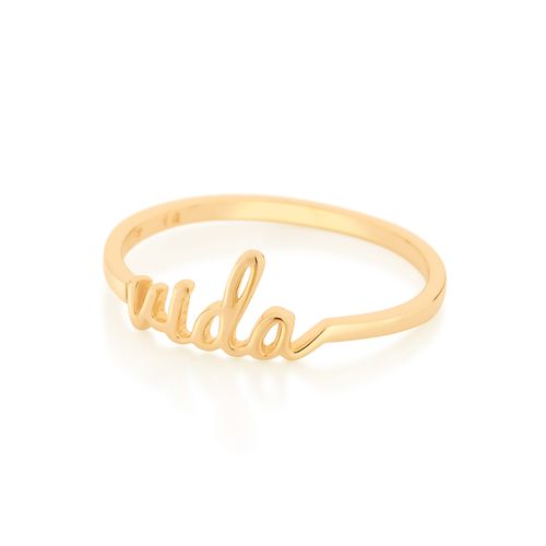 ANEL SKINNY RING VIDA BANHADO A OURO 18K