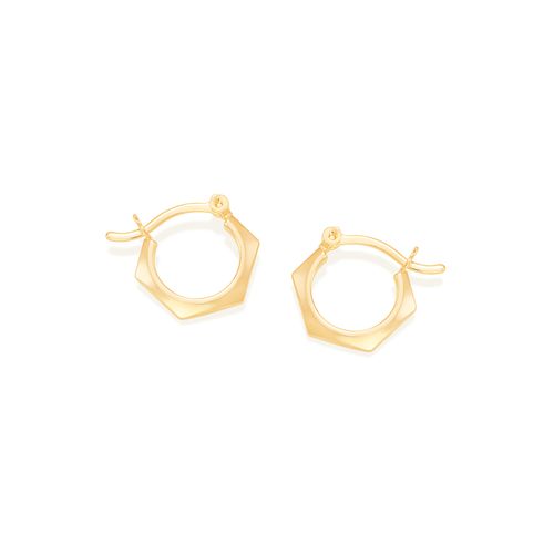 BRINCO ARGOLA HEXÁGONAL BANHADO A OURO 18K