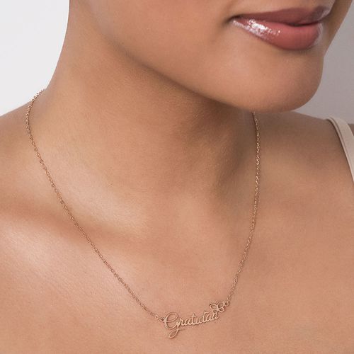 GARGANTILHA GRATIDÃO COM BORBOLETA BANHADA A OURO 18K