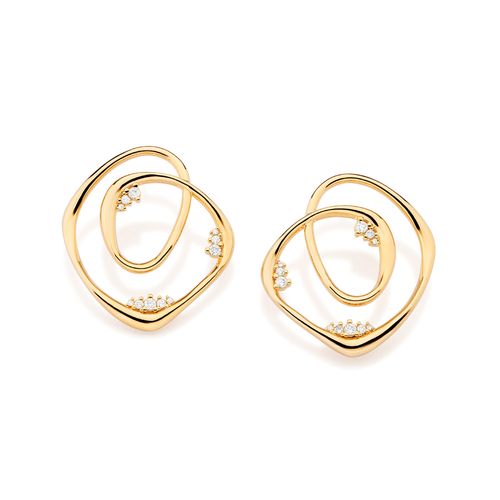 BRINCO BANHADO A OURO 18K COM ZIRCÔNIAS