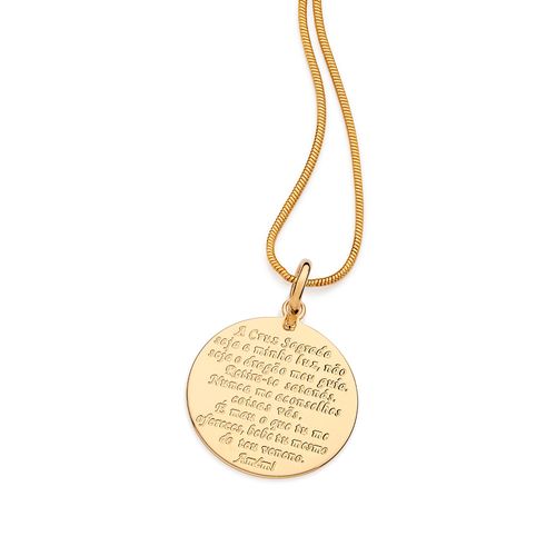 PINGENTE MEDALHA SÃO BENTO BANHADA A OURO 18K