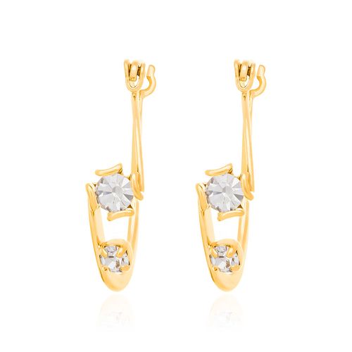 BRINCO ARGOLA BANHADO A OURO 18K COM ZIRCÔNIAS