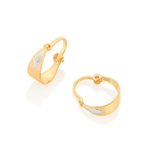 BRINCO ARGOLA BANHADO A OURO 18K COM APLICAÇÃO DE RHODIUM