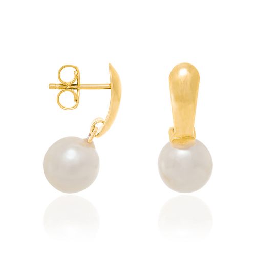 BRINCO BANHADO A OURO 18K COM PÉROLAS SINTÉTICAS